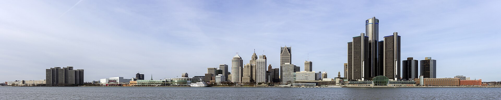 Detroit Michigan skyline panorama representing the state's adult-use cannabis market