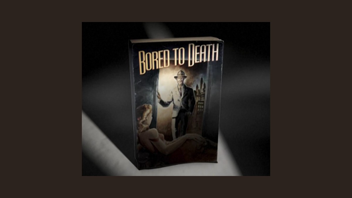 Bored to Death HBO title card showing the noir paperback book cover