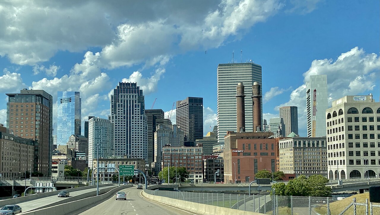 Boston Massachusetts skyline with Custom House Tower
